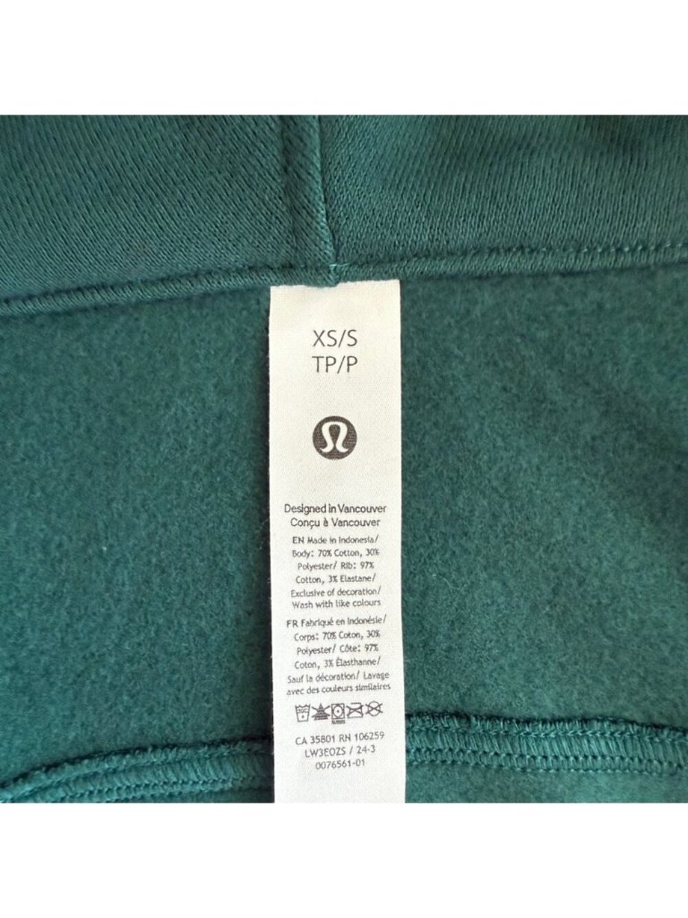 NWT ๐ Lululemon Scuba Oversized Storm Teal Full Zip Hoodie XS / S - Picture 6 of 6